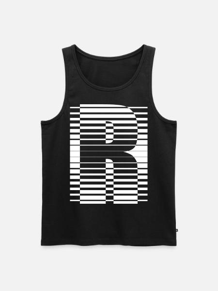 INITIAL R - Men's Premium Organic Tank Top - black