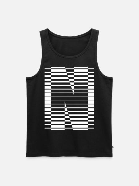 LETTER N - Men's Premium Organic Tank Top - black