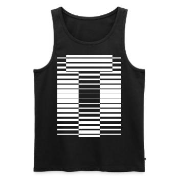 INITIAL T - Men's Premium Organic Tank Top - black - Front - Michal (187cm)