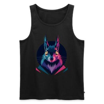 Low-Poly-Eichhörnchen - Männer Premium Bio Tank Top - Schwarz - Vorne - AI Model Male 178 light (178cm)
