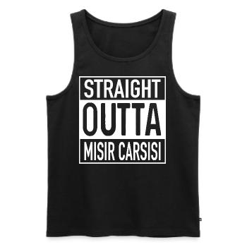 Tout droit OUTTA Misir Carsisi - Débardeur bio Premium Homme - noir - Devant - Michal (187cm)