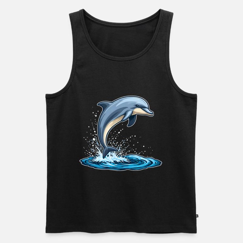 Delfin - Männer Premium Bio Tank Top - Schwarz