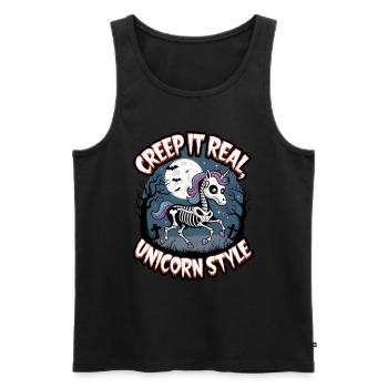 Creep It Real Unicorn Style - Men's Premium Organic Tank Top - black - Front - AI Model Male 178 light (178cm)