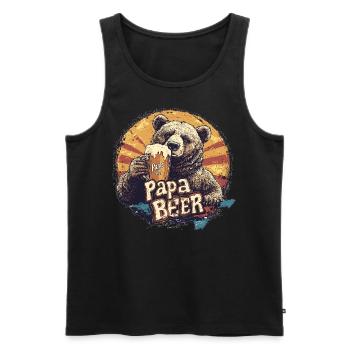 Papa beeeeer - Männer Premium Bio Tank Top - Schwarz - Vorne - AI Model Male 178 light (178cm)