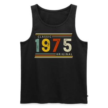 Anniversaire, Classique de 1975 Original, 50 ans - Débardeur bio Premium Homme - noir - Devant - Michal (187cm)