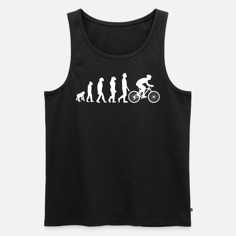 Evolution Bicycle / Cyclist - Men's Premium Organic Tank Top - black