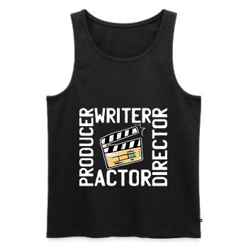 Cinéaste film caméraman - Débardeur bio Premium Homme - noir - Devant - Michal (187cm)