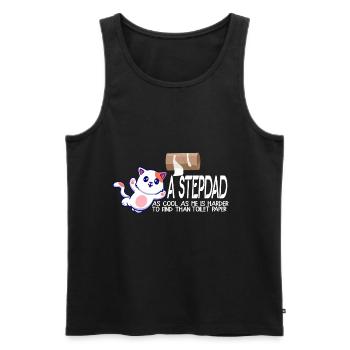 A stepfather as cool as I am is hard to find - Men's Premium Organic Tank Top - black - Front - AI Model Male 178 light (178cm)