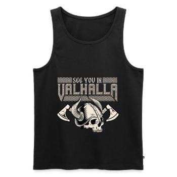 See You IN Valhalla | Thor | Odin | VIKINGS Ragnar - Débardeur bio Premium Homme - noir - Devant - AI Model Male 178 light (178cm)