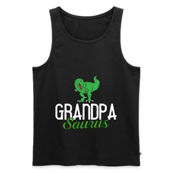 Grand-père dinosaure Grand-père Saurus Opasaurus - Débardeur bio Premium Homme - noir - Devant - Michal (187cm)