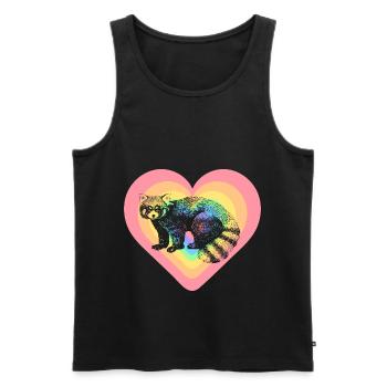 Roter Panda - Männer Premium Bio Tank Top - Schwarz - Vorne - AI Model Male 178 light (178cm)