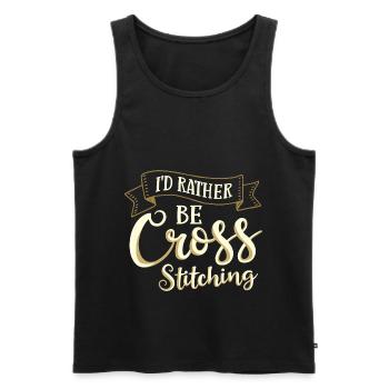Cross Stitch Pattern Cross Stitch Needles Embroidery Weaving - Men's Premium Organic Tank Top - black - Front - AI Model Male 178 light (178cm)
