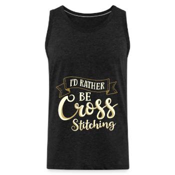 Kreuzstichmuster Kreuzstich Nadeln Sticken Weben - Männer Premium Bio Tank Top - Anthrazit - Vorne - Alexander (188cm)