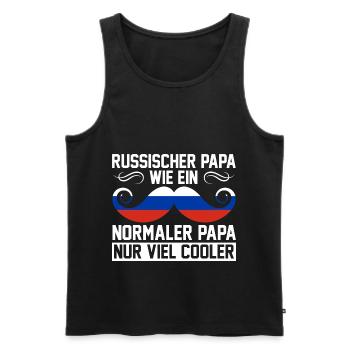 Russischer PApa Russe Russen Vater Vatertag Russla - Männer Premium Bio Tank Top - Schwarz - Vorne - Michal (187cm)