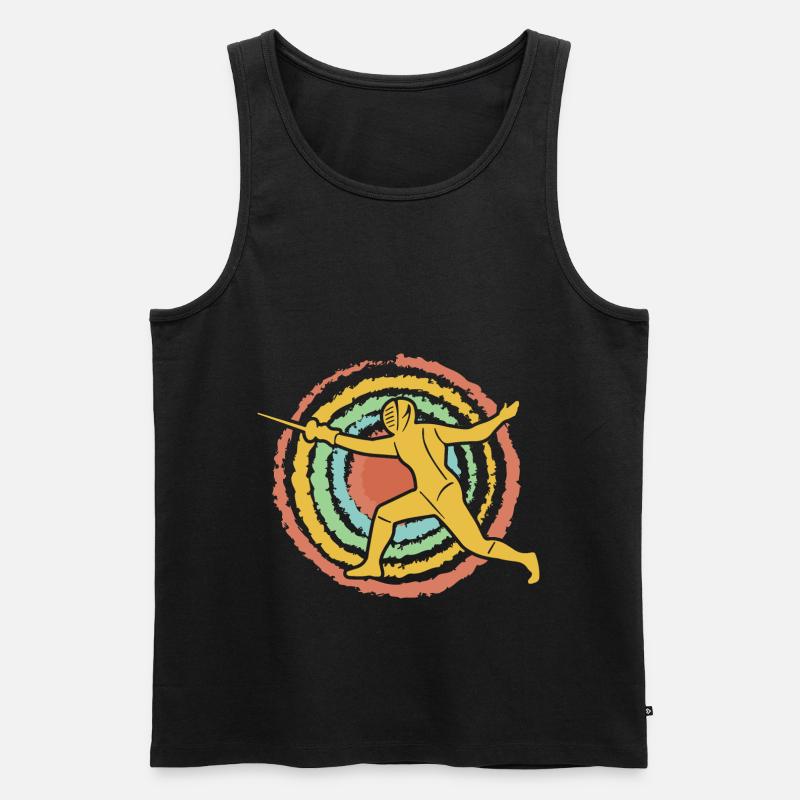 Fechten Retro - Männer Premium Bio Tank Top - Schwarz
