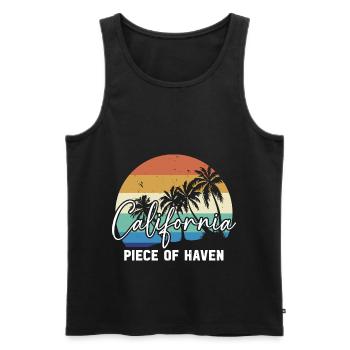 California Piece Of Haven État américain d’Amérique kalifo - Débardeur bio Premium Homme - noir - Devant - Michal (187cm)