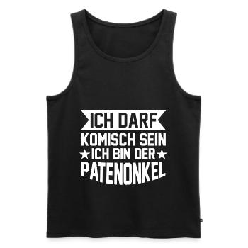 Patenonkel Patenfrage Onkel - Männer Premium Bio Tank Top - Schwarz - Vorne - Michal (187cm)