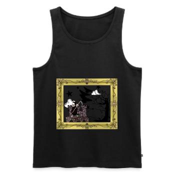Horror Mittelalter Burg Festung Sensenmann Tod - Männer Premium Bio Tank Top - Schwarz - Vorne - AI Model Male 178 light (178cm)