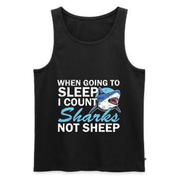 When I go to sleep, I count sharks, not Sha - Men's Premium Organic Tank Top - black - Front - Michal (187cm)