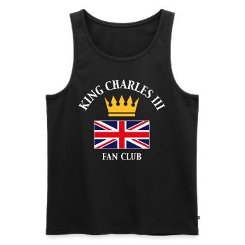 King Charles 3rd – Fan Club (Fan Art / 4C) - Débardeur bio Premium Homme - noir - Devant - Michal (187cm)