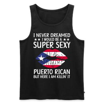 Puerto Rico | Puerto Ricaner Flagge Geschenkideen - Männer Premium Bio Tank Top - Schwarz - Vorne - Michal (187cm)