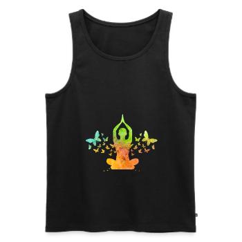 yoga - Débardeur bio Premium Homme - noir - Devant - Michal (187cm)