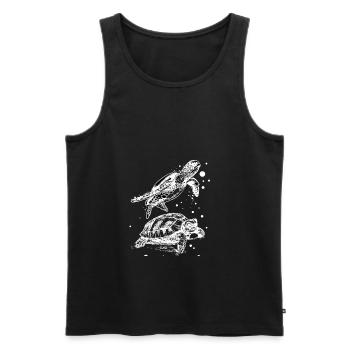 Récif corallien de tortues marines - Débardeur bio Premium Homme - noir - Devant - Michal (187cm)