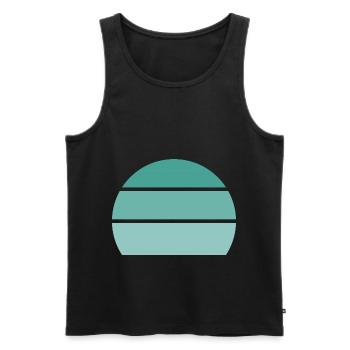 Blau - Sonnenuntergang - Männer Premium Bio Tank Top - Schwarz - Vorne - AI Model Male 178 light (178cm)
