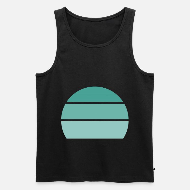 Blau - Sonnenuntergang - Männer Premium Bio Tank Top - Schwarz
