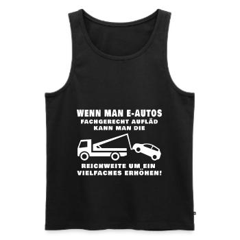 Lustiger Elektro Auto Spruch - Männer Premium Bio Tank Top - Schwarz - Vorne - Michal (187cm)