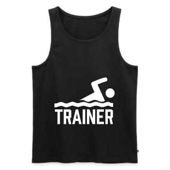 Schwimmtrainer Schwimmen Schwimmkurs Schwimmlehrer - Männer Premium Bio Tank Top - Schwarz - Vorne - AI Model Male 178 light (178cm)