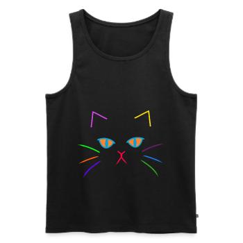 Colorful Cats Face Cat Kitten - Men's Premium Organic Tank Top - black - Front - AI Model Male 178 light (178cm)