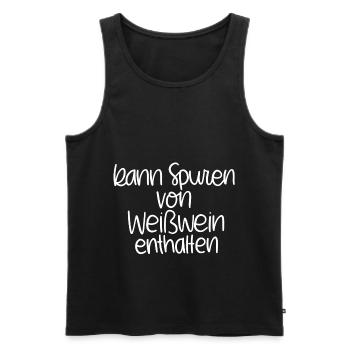 Kann Spuren Von Weißwein Enthalten - Männer Premium Bio Tank Top - Schwarz - Vorne - Michal (187cm)