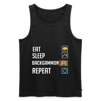 Backgammon Board Game Player Game Rules - Men's Premium Organic Tank Top - black - Front - AI Model Male 178 light (178cm)