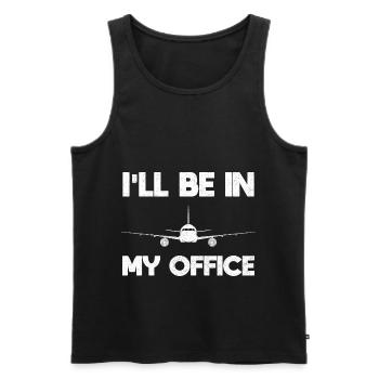 Airplane Pilot Flying Office Cockpit I Gift - Men's Premium Organic Tank Top - black - Front - Michal (187cm)