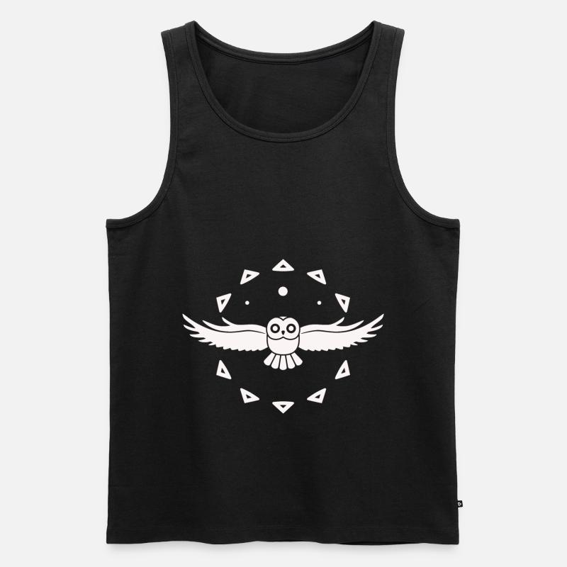 Eule - Vogel - Naturschutz - Tierfreund - Männer Premium Bio Tank Top - Schwarz