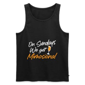 On Sundays We Get Mimosional Brunch Shirt - Männer Premium Bio Tank Top - Schwarz - Vorne - Michal (187cm)