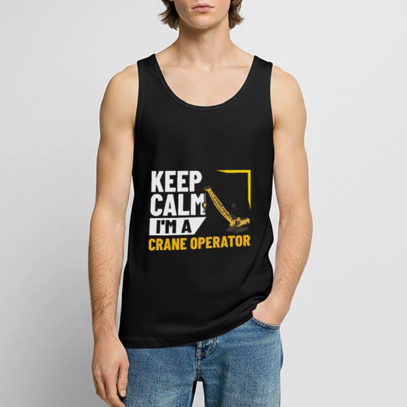 Crane Operator Construction Worker Crane Tower Training Men's Premium Organic Tank Top
