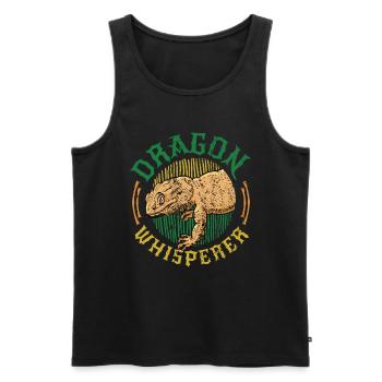 Bearded dragon, whisperer, reptile lover. - Men's Premium Organic Tank Top - black - Front - AI Model Male 178 light (178cm)