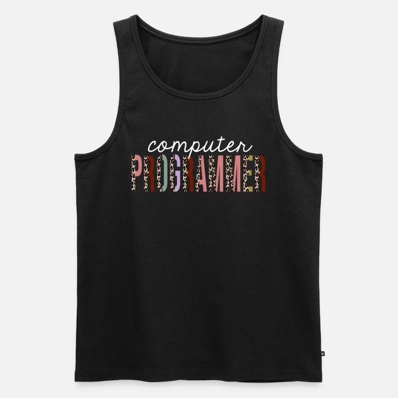 Computerprogrammierer-Leopard-Druck-lustiges Geschenk - Männer Premium Bio Tank Top - Schwarz