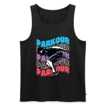 Free-running parkour - Men's Premium Organic Tank Top - black - Front - AI Model Male 178 light (178cm)