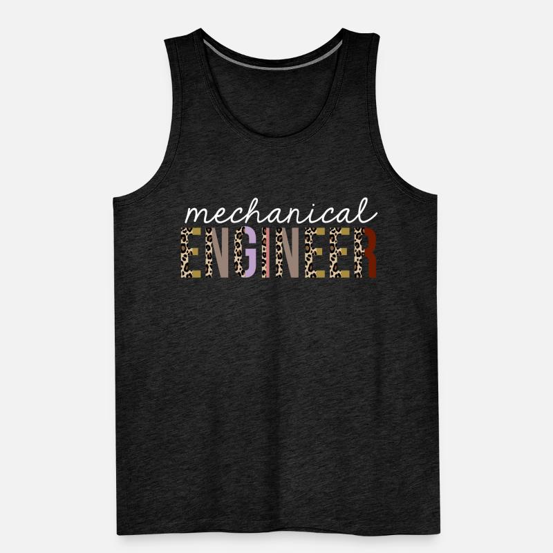 Mechanical Engineer Leopard Print Funny Gift Men's Premium Organic Tank Top