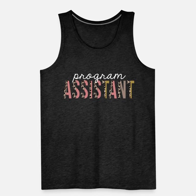 Program Assistant Leopard Print Funny Gift Men's Premium Organic Tank Top