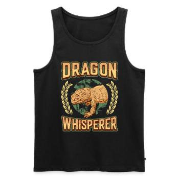Bearded dragon, whisperer, reptile lover. - Men's Premium Organic Tank Top - black - Front - AI Model Male 178 light (178cm)
