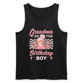 Grandma Of the Birthday Child - Men's Premium Organic Tank Top - black - Front - Michal (187cm)