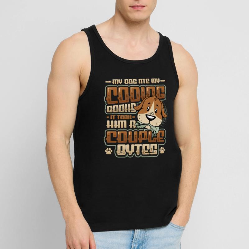 Hund Bytes Code Computer Witz Programmierung Männer Premium Bio Tank Top