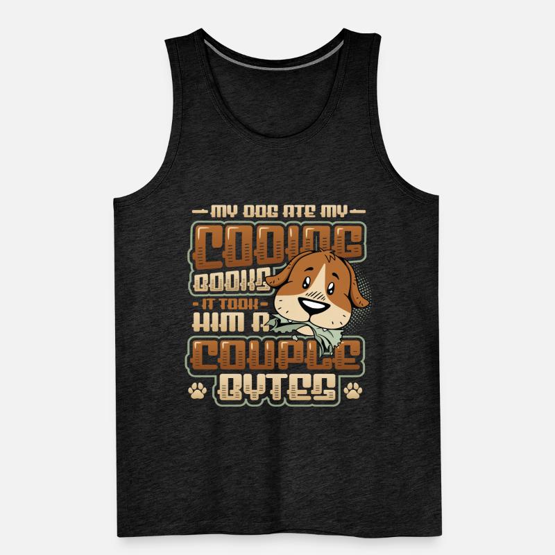 Hund Bytes Code Computer Witz Programmierung Männer Premium Bio Tank Top