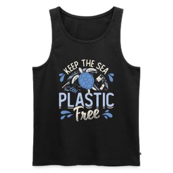 Gardez la mer sans plastique Sauver l’océan - Débardeur bio Premium Homme - noir - Devant - AI Model Male 178 light (178cm)
