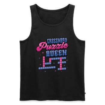 Mots croisés Reine - Débardeur bio Premium Homme - noir - Devant - Michal (187cm)