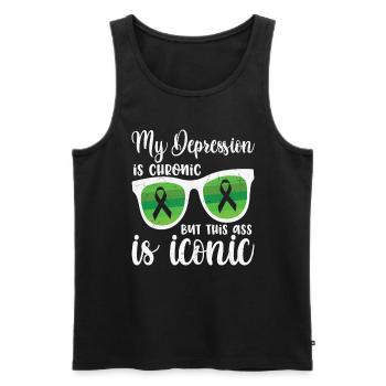 Eff My Anxiety Anxiety Quotes - Men's Premium Organic Tank Top - black - Front - AI Model Male 178 light (178cm)